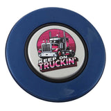 Magnetic Horn Button with Keep On Truckin on Silver Medallion