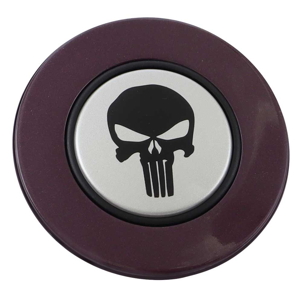 Magnetic Horn Button with Punisher on Silver Medallion