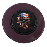 Magnetic Horn Button with Flag Skull on Black Medallion