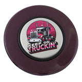 Magnetic Horn Button with Keep On Truckin on Silver Medallion