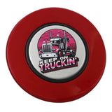 Magnetic Horn Button with Keep On Truckin on Silver Medallion
