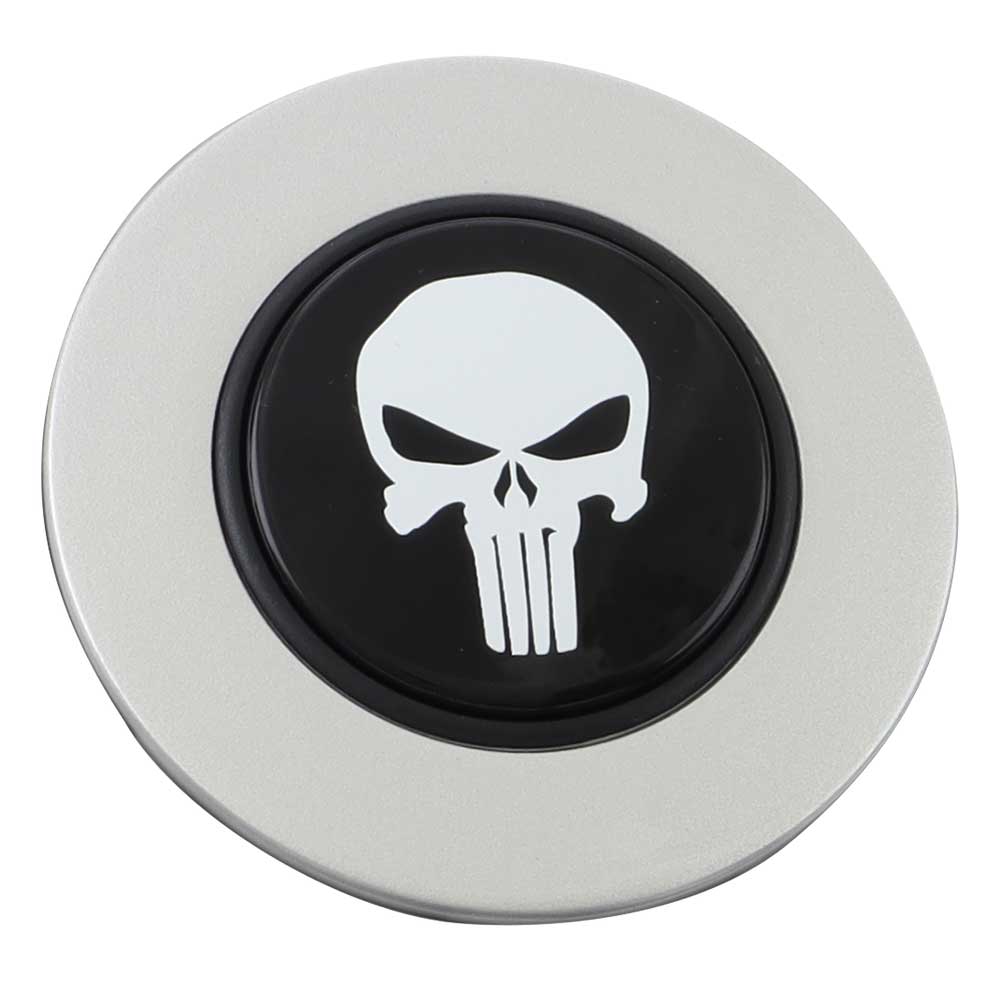 Magnetic Horn Button with Punisher on Black Medallion