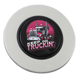 Magnetic Horn Button with Keep On Truckin on Black Medallion