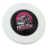 Magnetic Horn Button with Keep On Truckin on Black Medallion