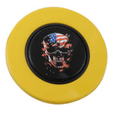 Magnetic Horn Button with Flag Skull on Black Medallion