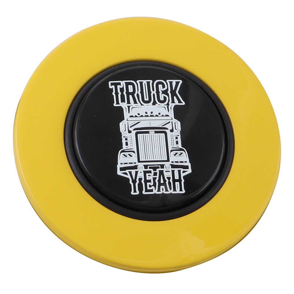 Magnetic Horn Button with Truck Yeah on Black Medallion