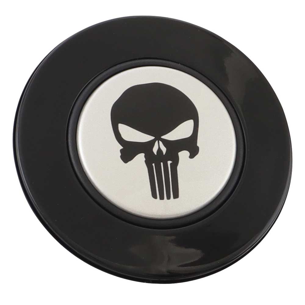 Magnetic Horn Button with Punisher on Silver Medallion