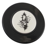 Magnetic Horn Button with Crawling Skull on Silver Medallion