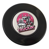 Magnetic Horn Button with Keep On Truckin on Silver Medallion