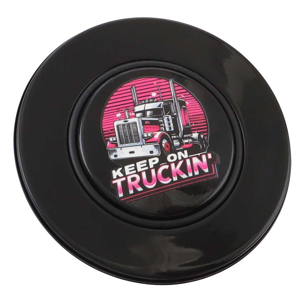 Magnetic Horn Button with Keep On Truckin on Black Medallion