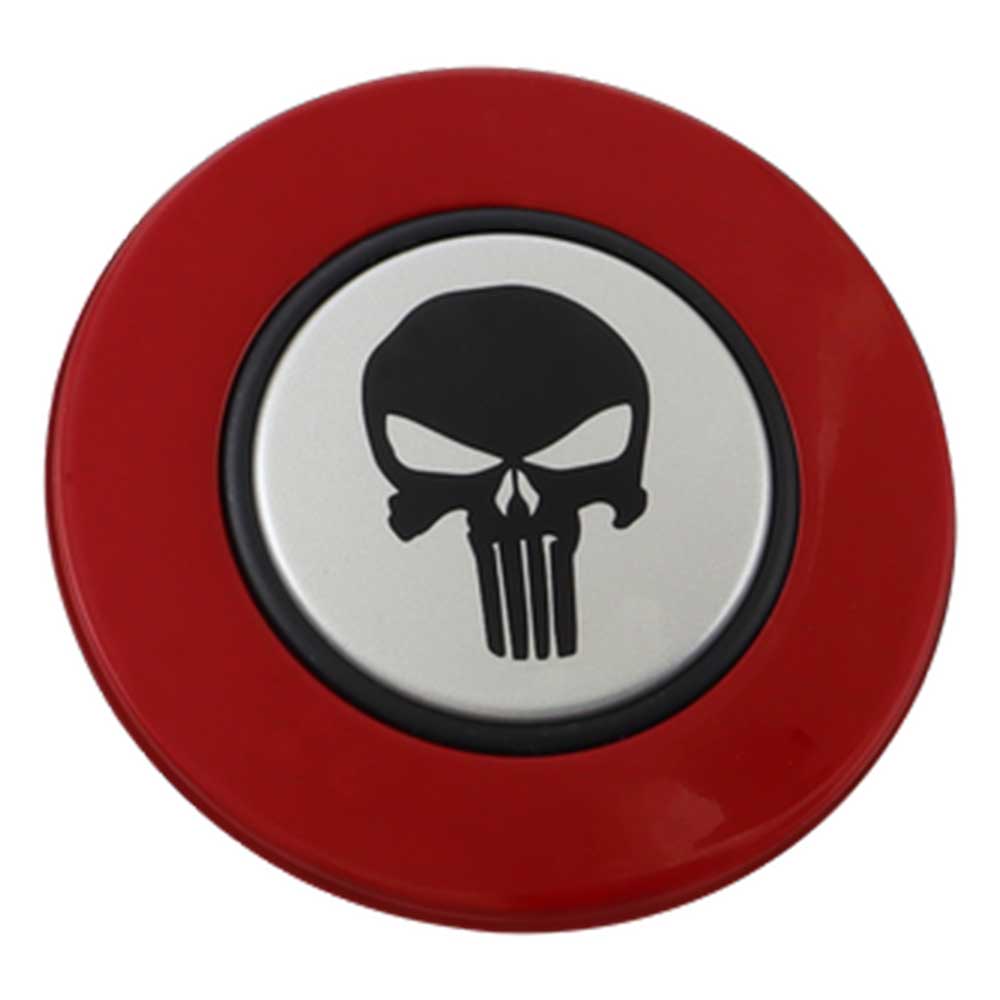 Magnetic Horn Button with Punisher on Silver Medallion