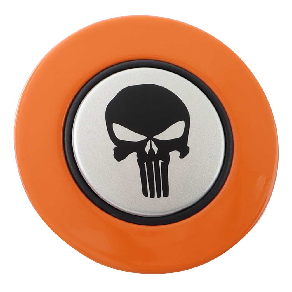 Magnetic Horn Button with Punisher on Silver Medallion