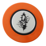 Magnetic Horn Button with Crawling Skull on Silver Medallion