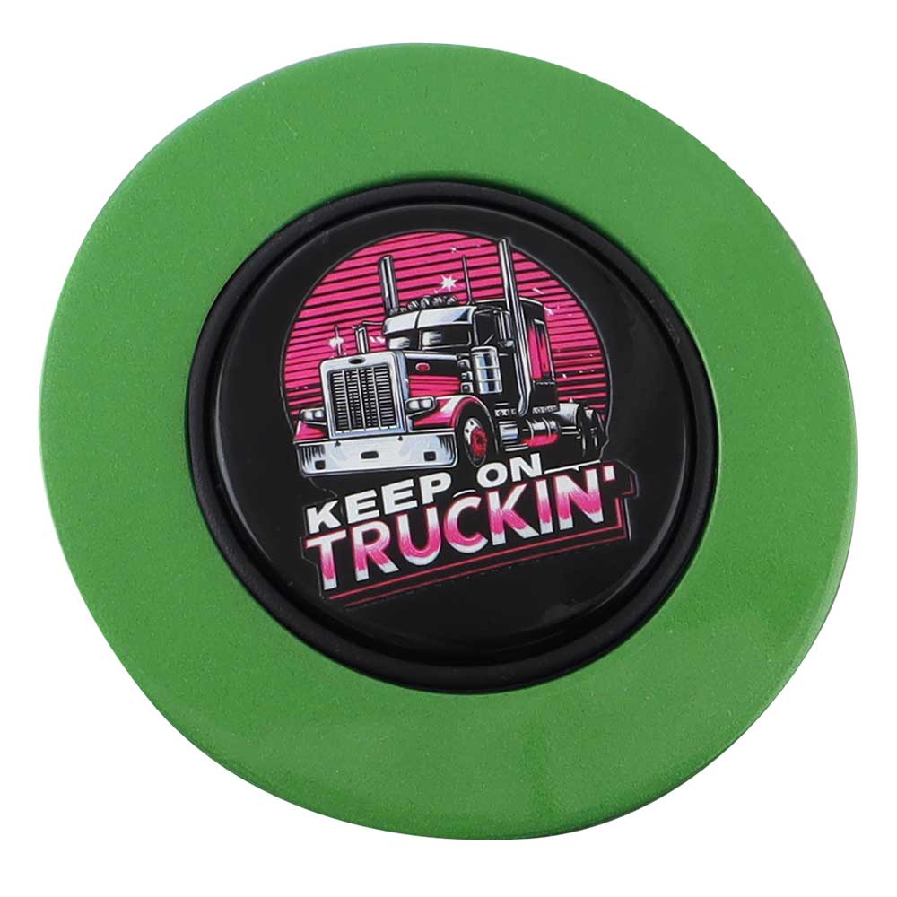 Magnetic Horn Button with Keep On Truckin on Black Medallion