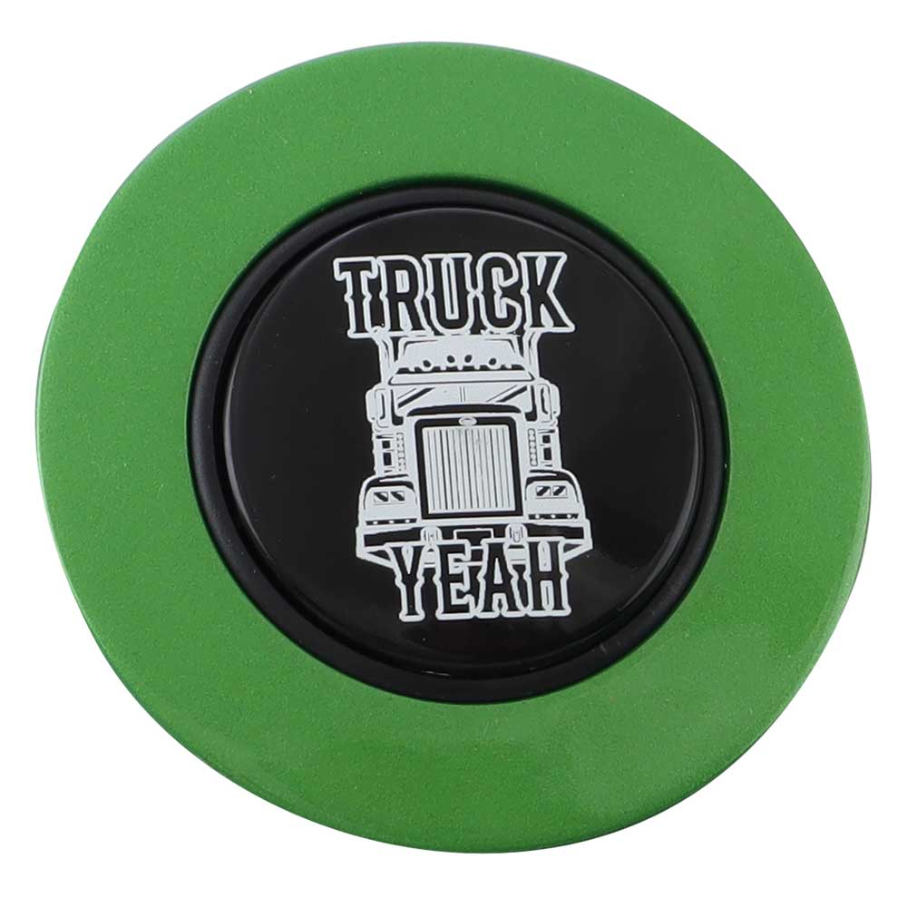 Magnetic Horn Button with Truck Yeah on Black Medallion