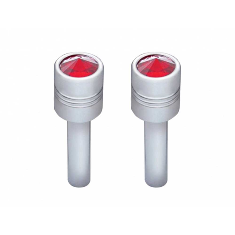 Chrome Aluminum Door Lock Knob with Color Crystal - 2 Pack