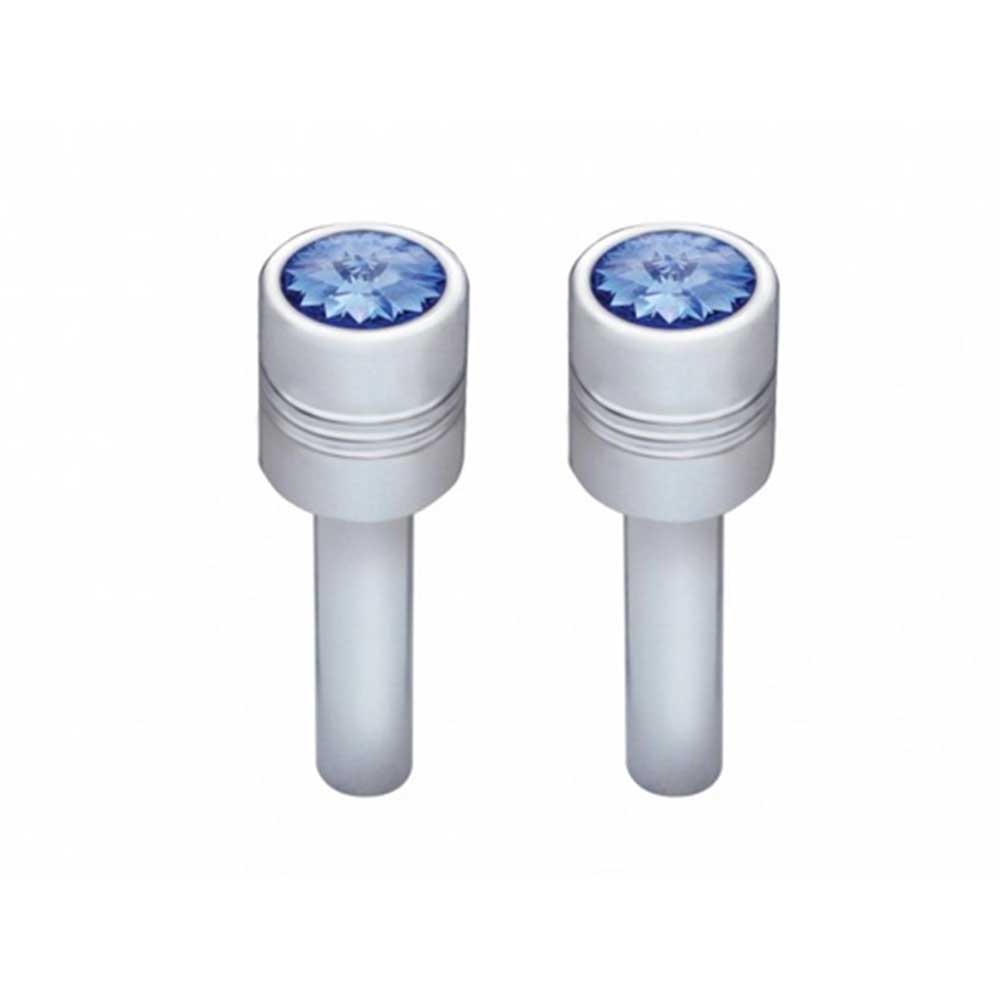 Chrome Aluminum Door Lock Knob with Color Crystal - 2 Pack