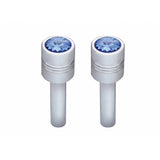 Chrome Aluminum Door Lock Knob with Color Crystal - 2 Pack