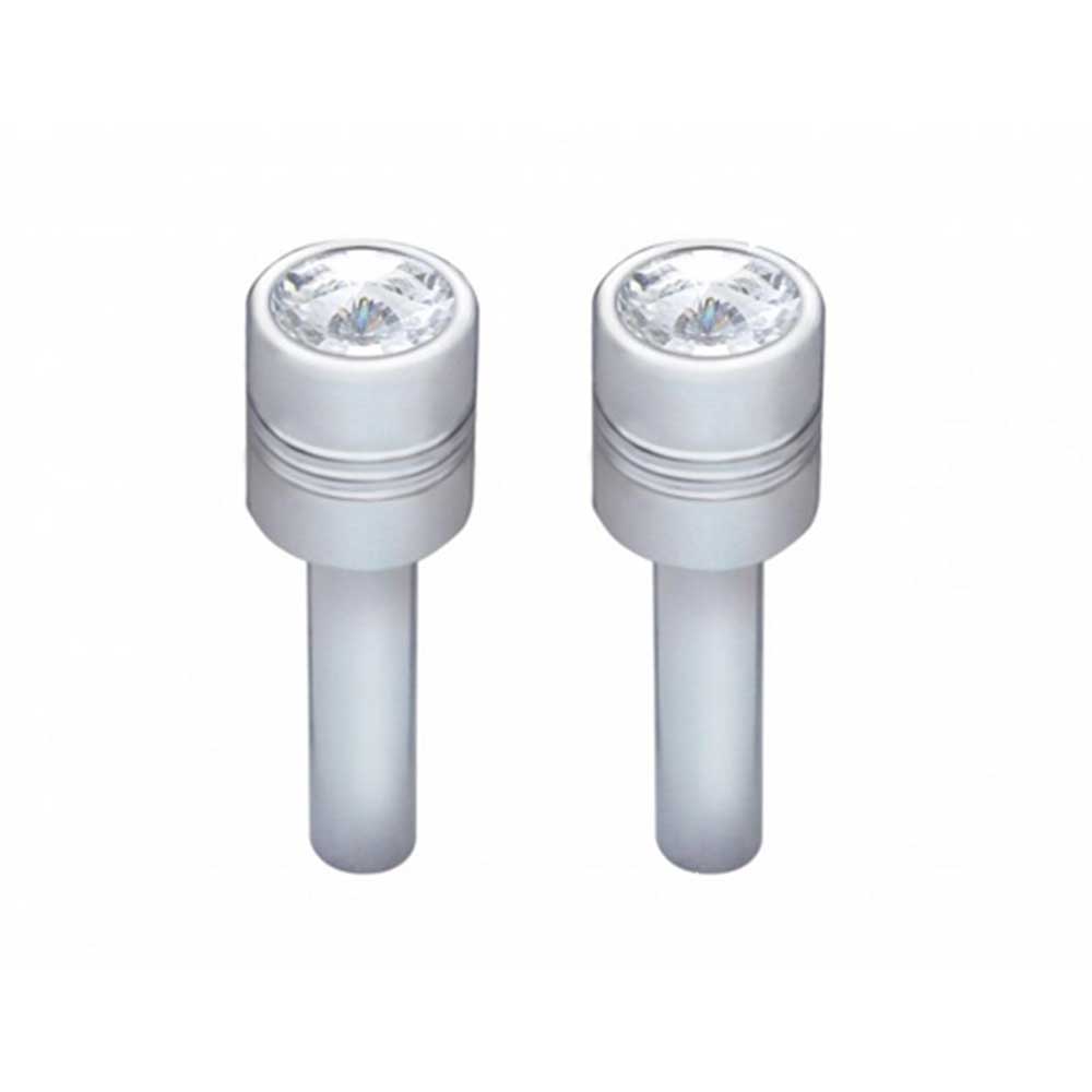 Chrome Aluminum Door Lock Knob with Color Crystal - 2 Pack