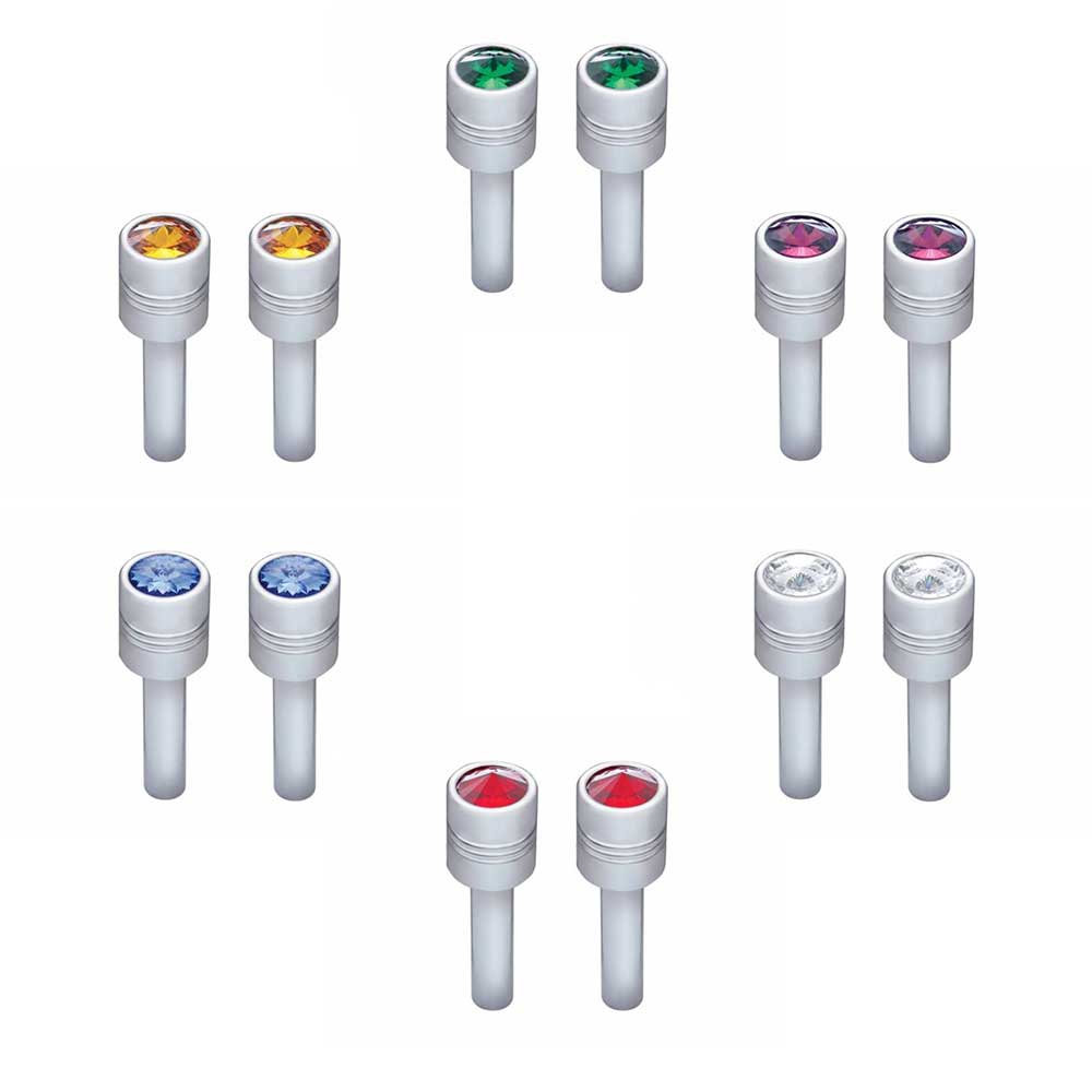 Chrome Aluminum Door Lock Knob with Color Crystal - 2 Pack