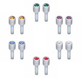 Chrome Aluminum Door Lock Knob with Color Crystal - 2 Pack