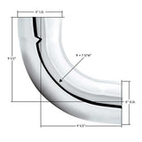 5"ID, 5"OD Chrome 90 Degree Expanded Elbow