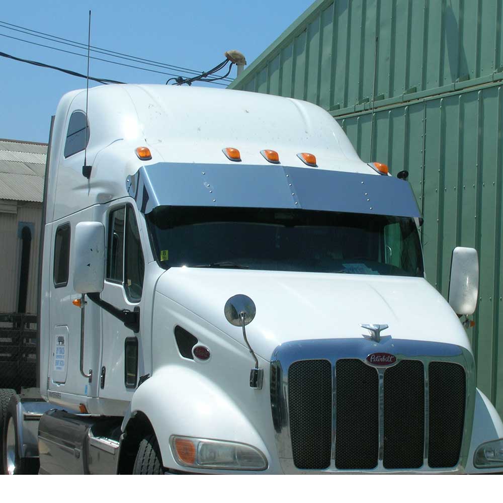 18" Stainless Drop Visor 1999-2016 Peterbilt 387, 587