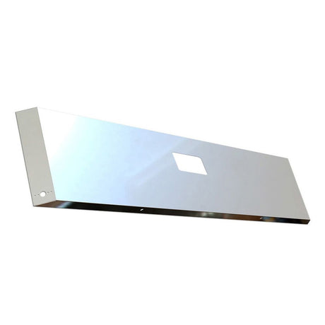 Peterbilt 379 stainless steel 20" blind mount mitered end bumper with 2 watermelon light cutouts and tow hole