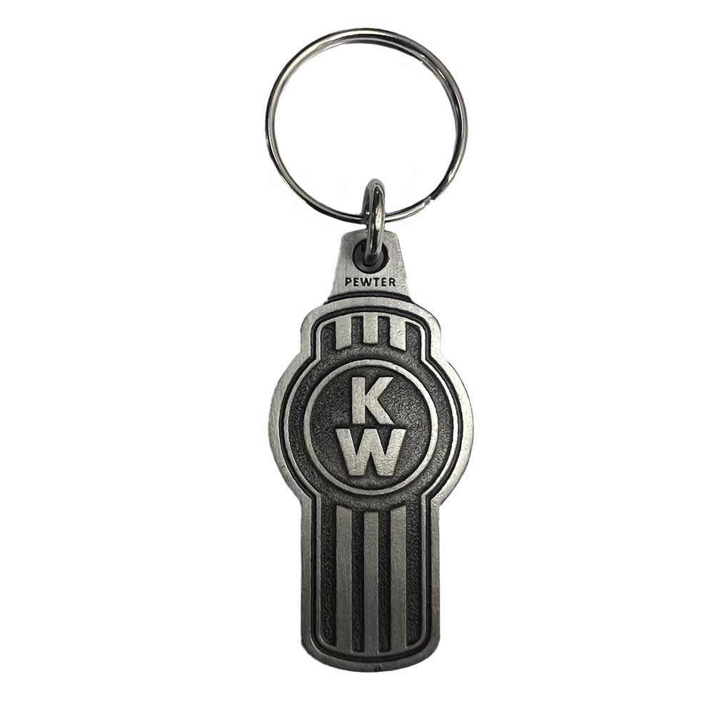 2-1/4" x 1-3/8" Kenworth Pewter Keychain