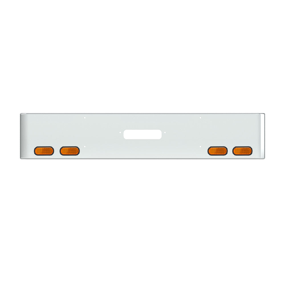 18" Western Star 4900SF Texas Square Chrome Bumper With 4 Oval Amber Lights