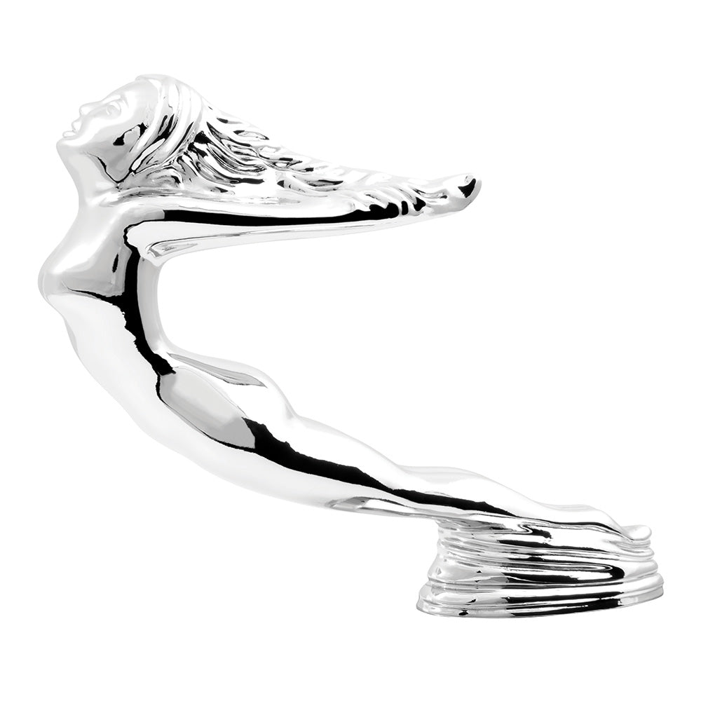 Chrome Art Deco Inspired Flying Lady Hood Ornament