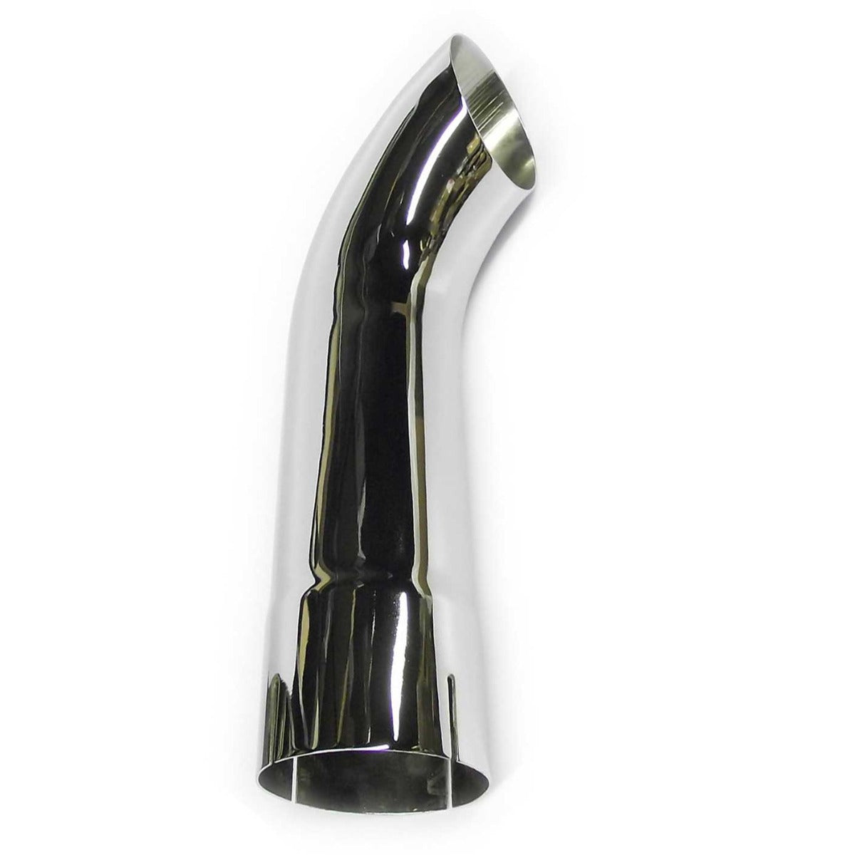 5"ID x 18"L Chrome Curved Top Stack with Expanded End