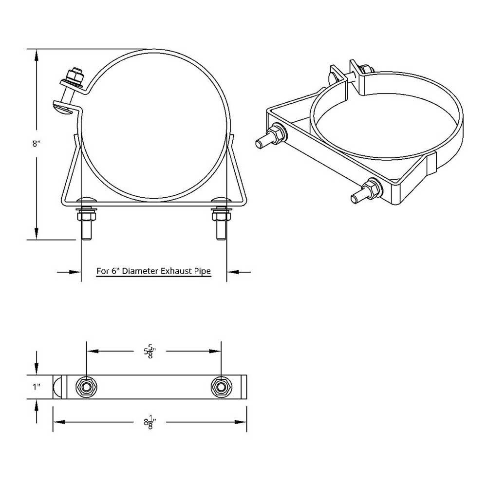 Kenworth 6" Stainless Steel Exhaust Clamp