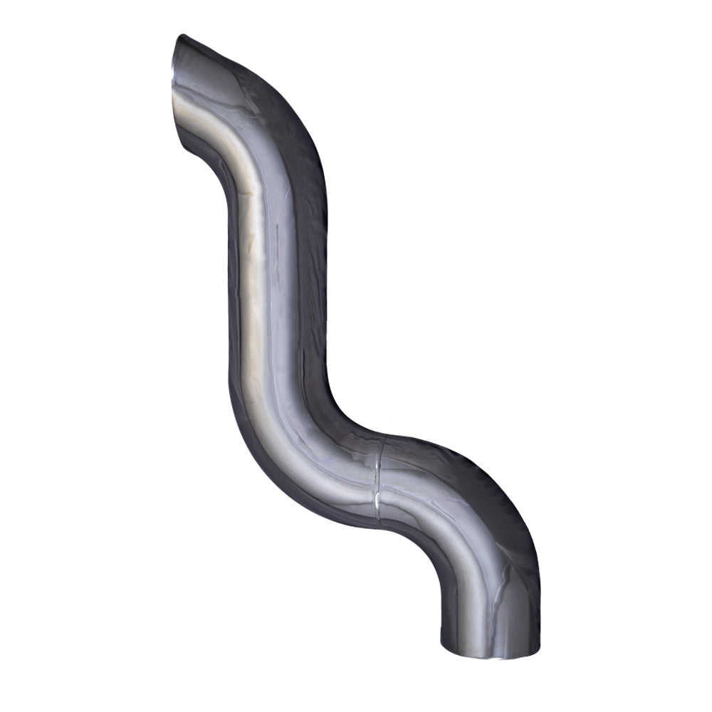 4"OD x 30-1/2"H Chrome Dump Truck Three Bend Stack