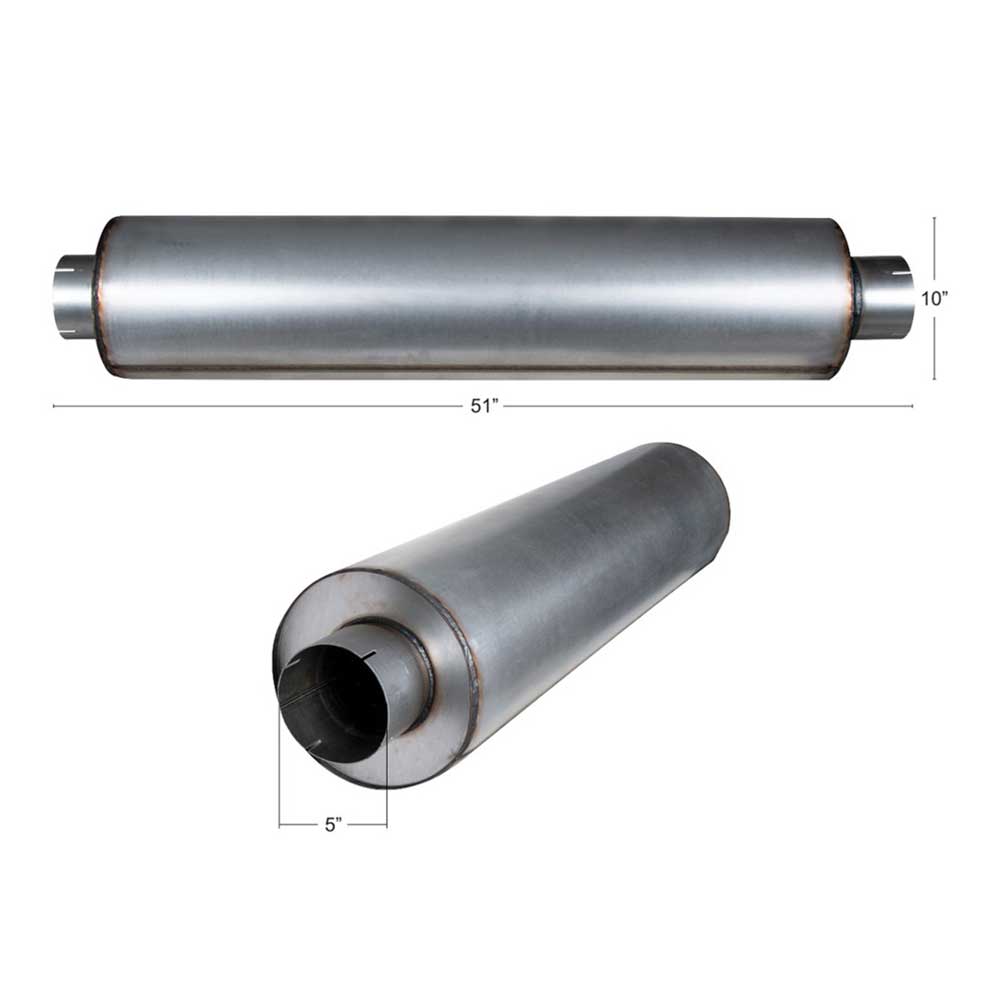 5" Inlet/Outlet x 51" Aluminized Muffler