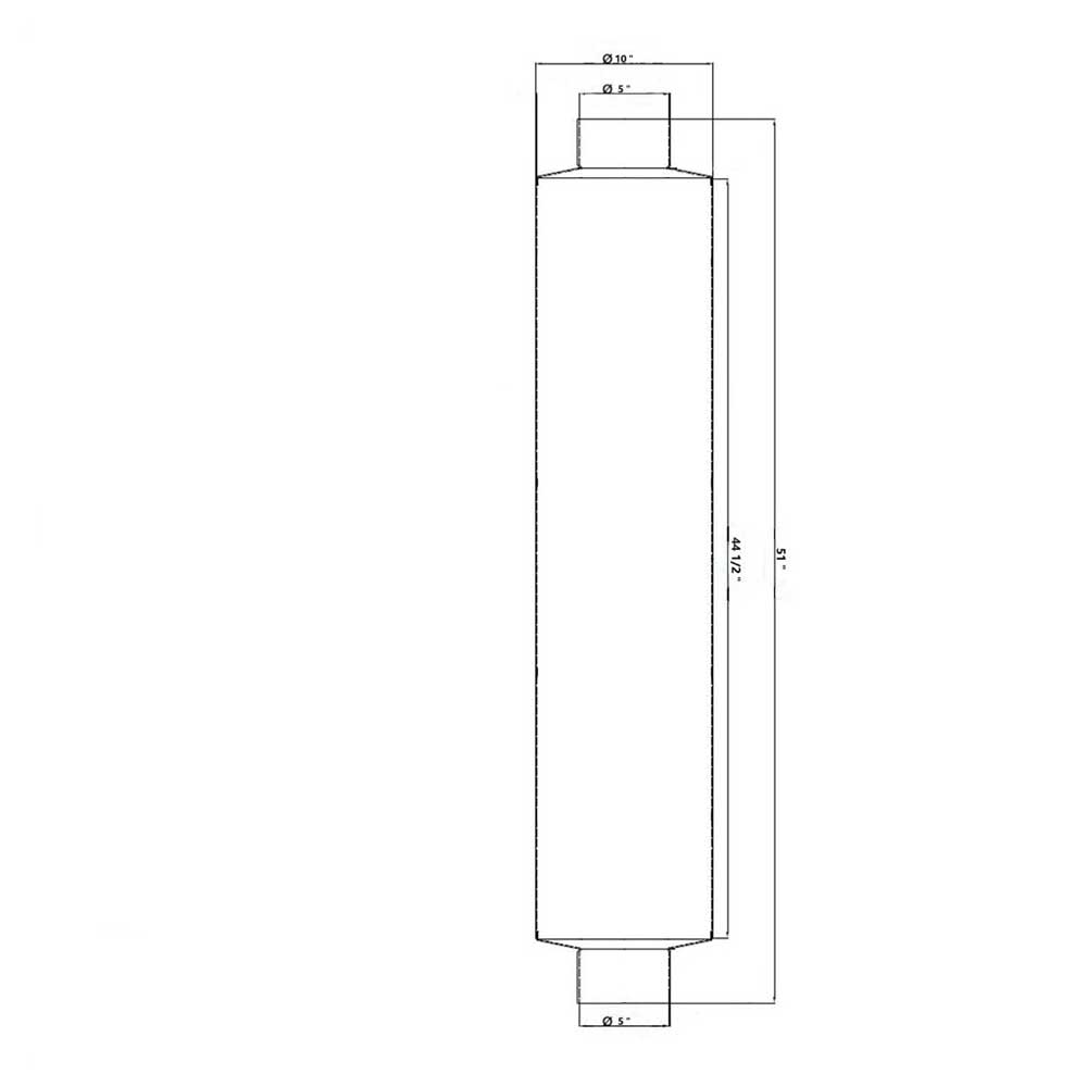5" Inlet/Outlet x 51" Aluminized Muffler