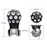 Black Thread-On Anodized Phoenix Style Ball Gearshift Knob with LED 13/15/18 Adapter