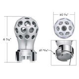 Silver Thread-On Anodized Phoenix Style Ball Gearshift Knob with LED 13/15/18 Adapter