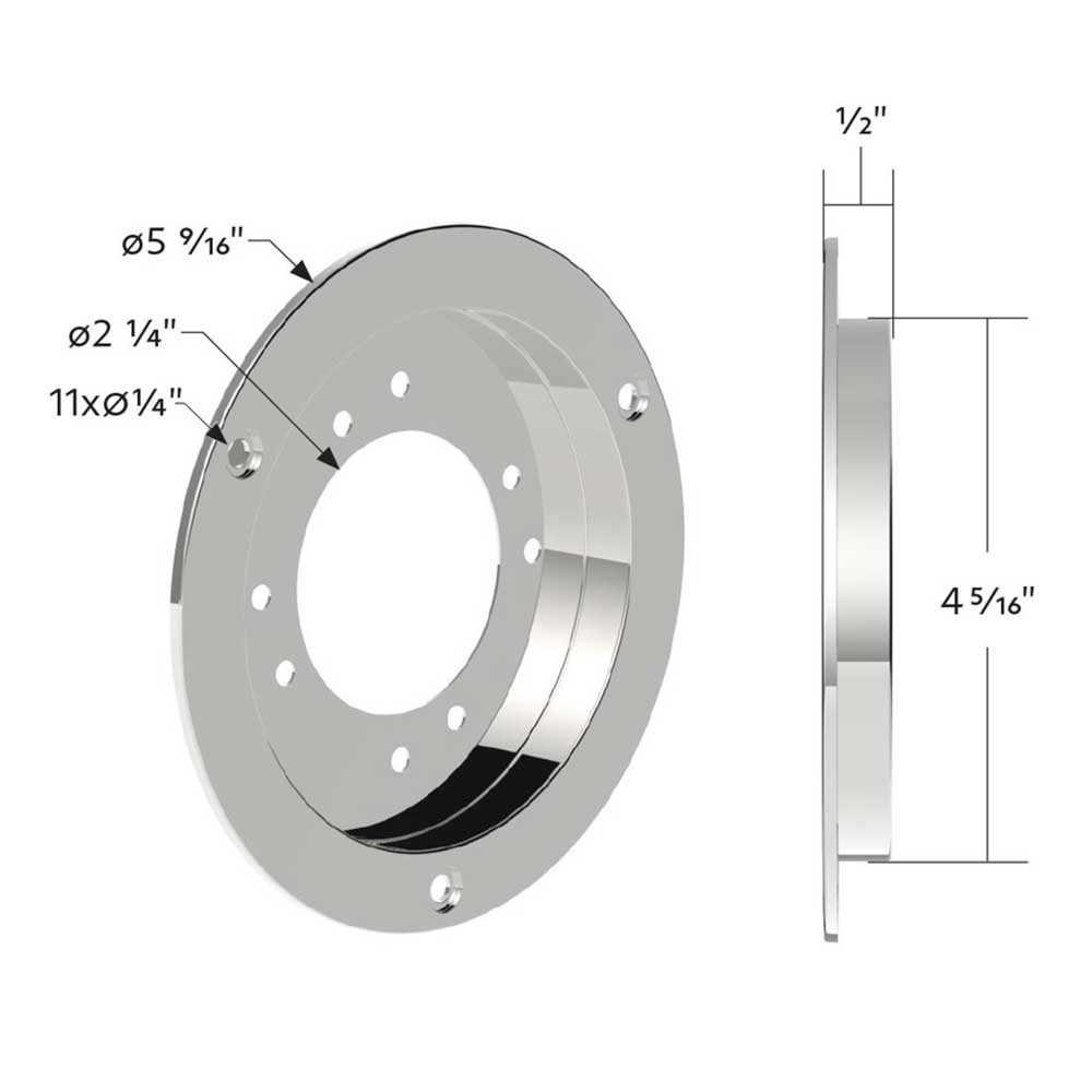 5-1/2" Stainless Adapter Kit for 4" Watermelon Sleeper Bunk Light