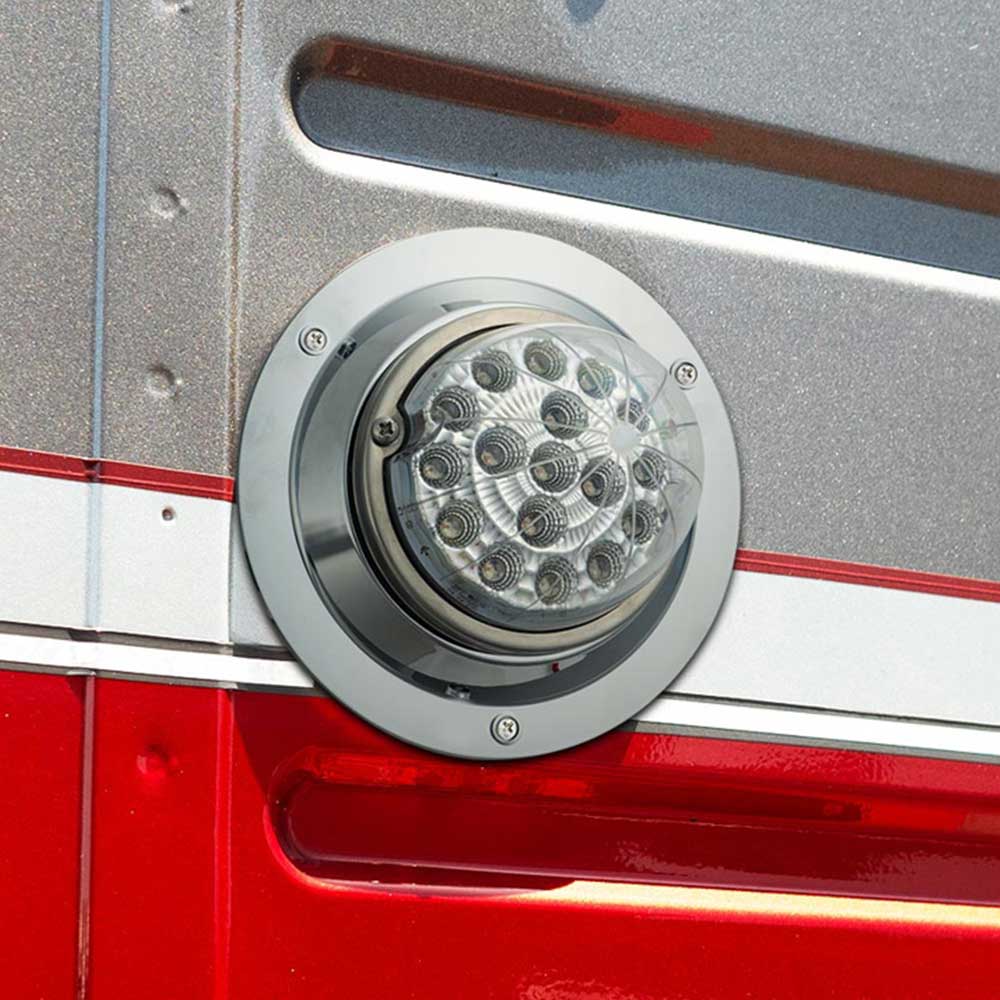 4" Convex Chrome Sleeper Bunk LED Adapter for 2" Watermelon Light