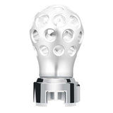 Silver Thread-On Anodized Phoenix Style Ball Gearshift Knob with LED 13/15/18 Adapter