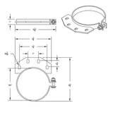 6" Peterbilt Ultra Cab Chrome Exhaust Clamp