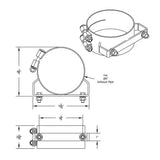 6" Stainless Steel Wide Band Mounting Exhaust Clamp