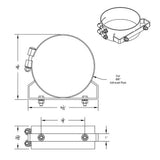 8" Stainless Steel Wide Band Mounting Exhaust Clamp