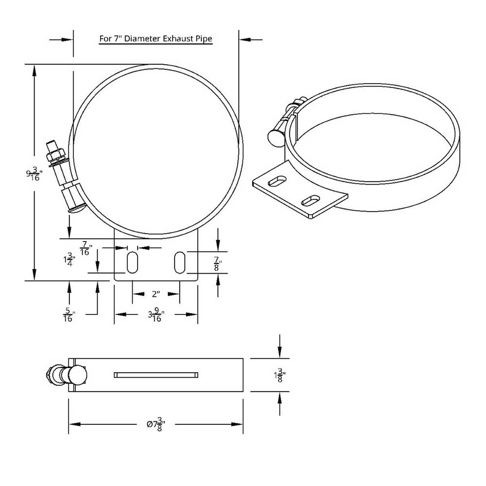 7"D x 1"W Peterbilt Chrome Exhaust Clamp