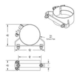 5" Stainless Steel Wide Band Mounting Exhaust Clamp