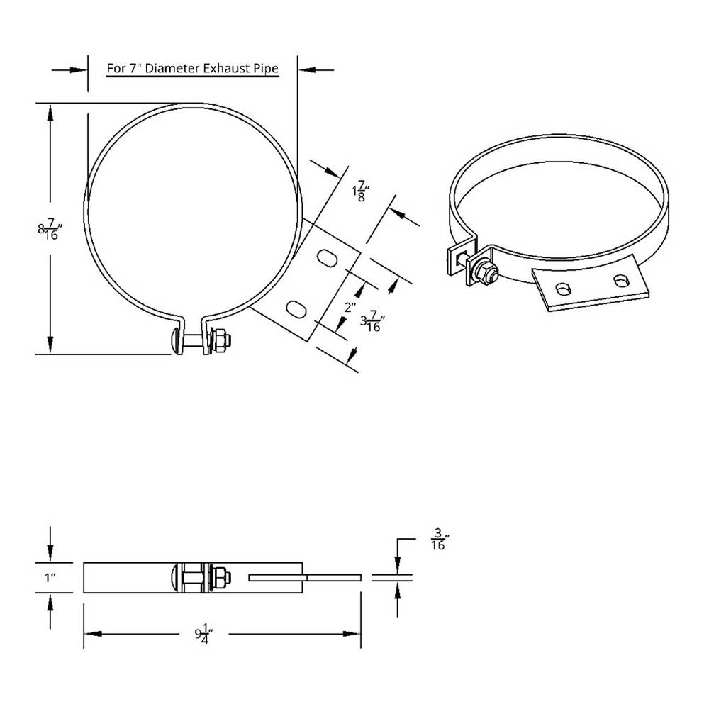 7" Peterbilt Chrome Exhaust Clamp