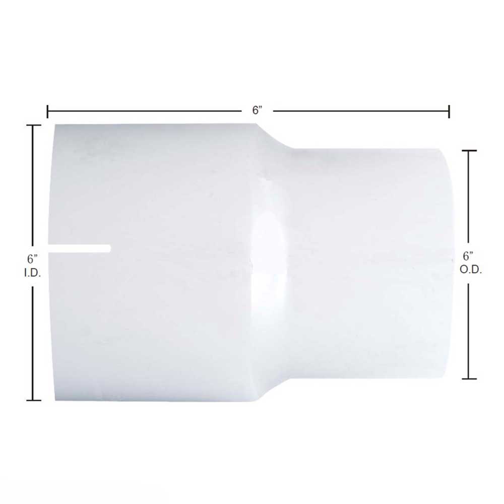 6"ID to 6"OD x 6"L Chrome Exhaust Connector