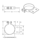4"D x 1"W Peterbilt Stainless Steel Exhaust Clamp