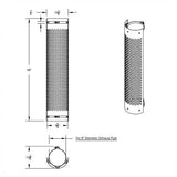 8"D x 48"L 180 Degree SS Muffler Guard with Vertical Slots